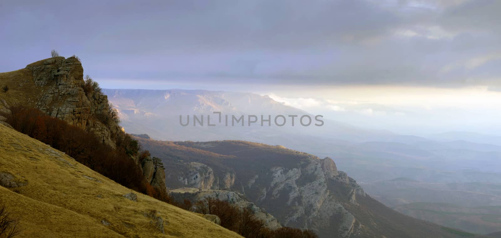 clouds on the mountain. Crimea, Ukraine by dolnikow