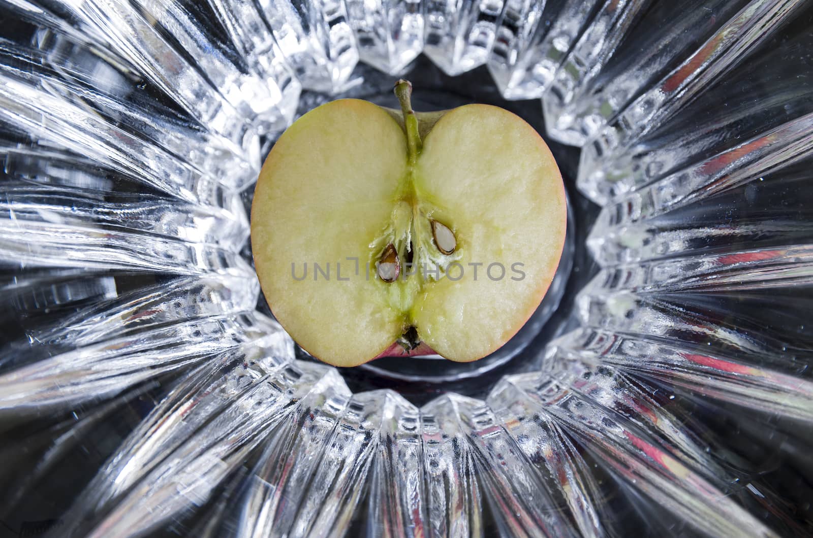 Sectioned fruit: apple half
