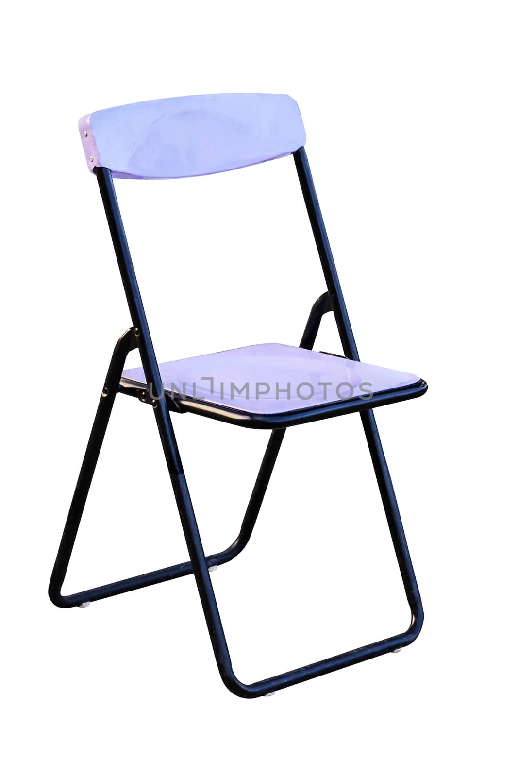 Vintage folding chair isolated on white background with clipping path