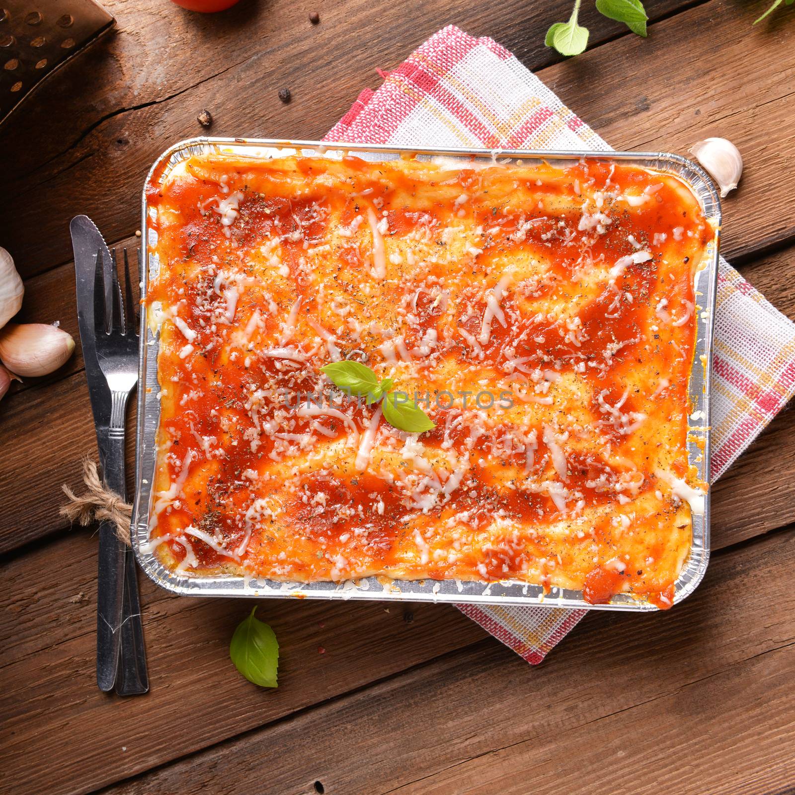 Homemade lasagne bolognese