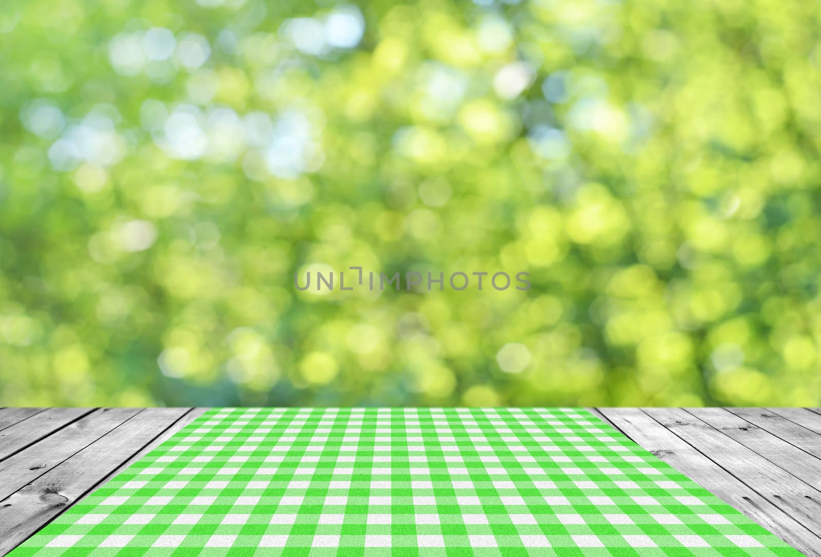 Empty wooden table and summer background