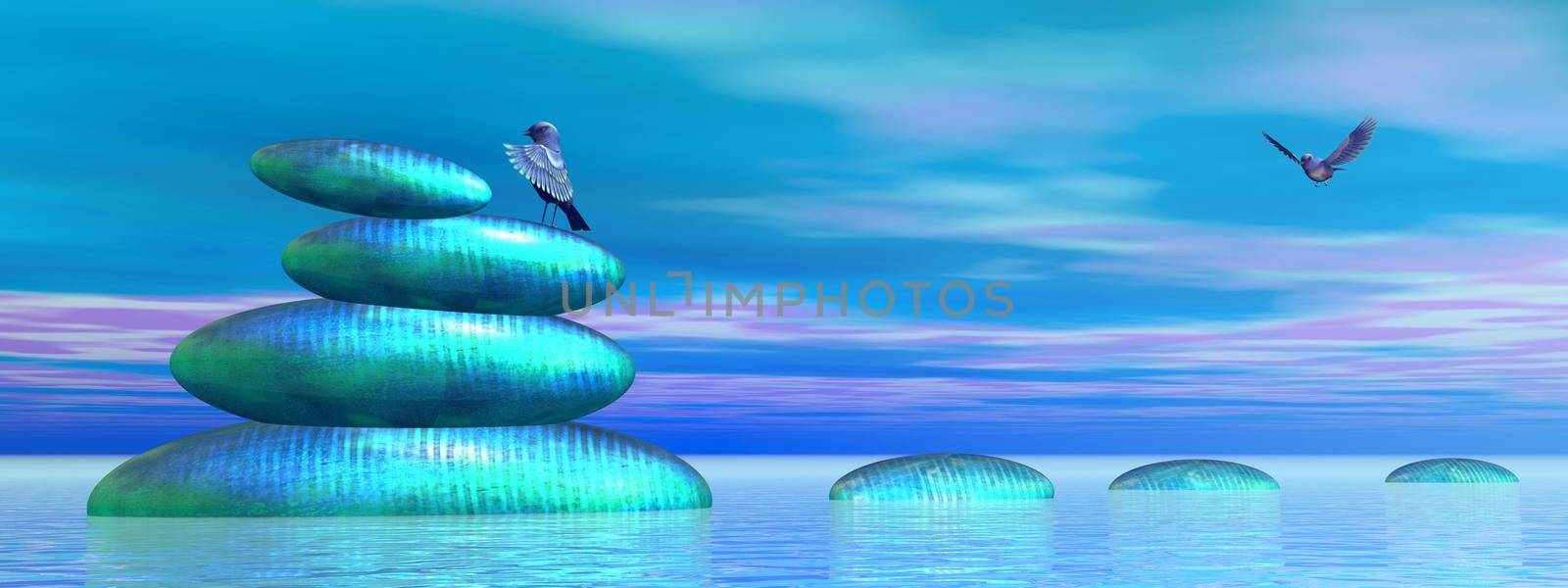 Birds peace - 3D render by Elenaphotos21