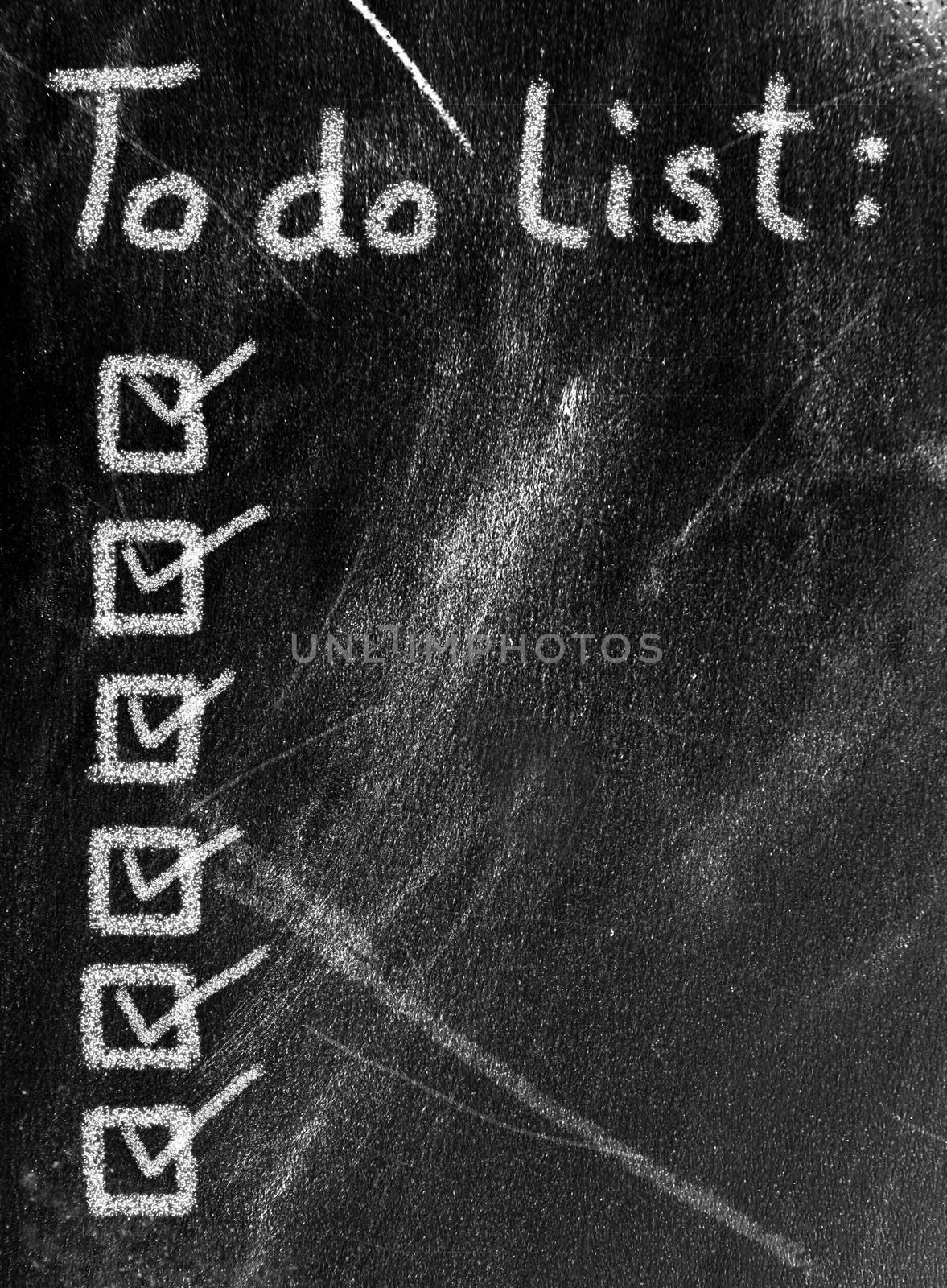 Chalkboard with to do list