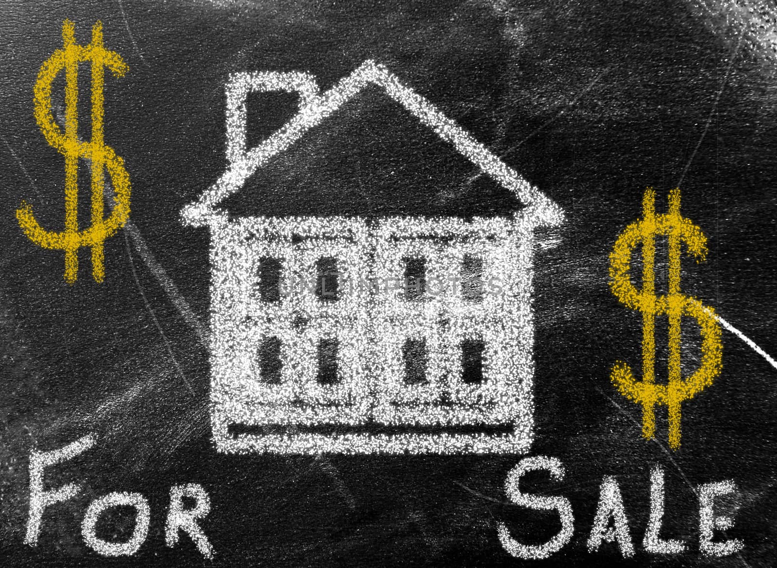 House painted on chalkboard