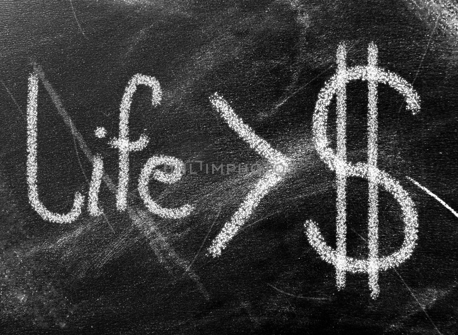 money concept - life is more than money