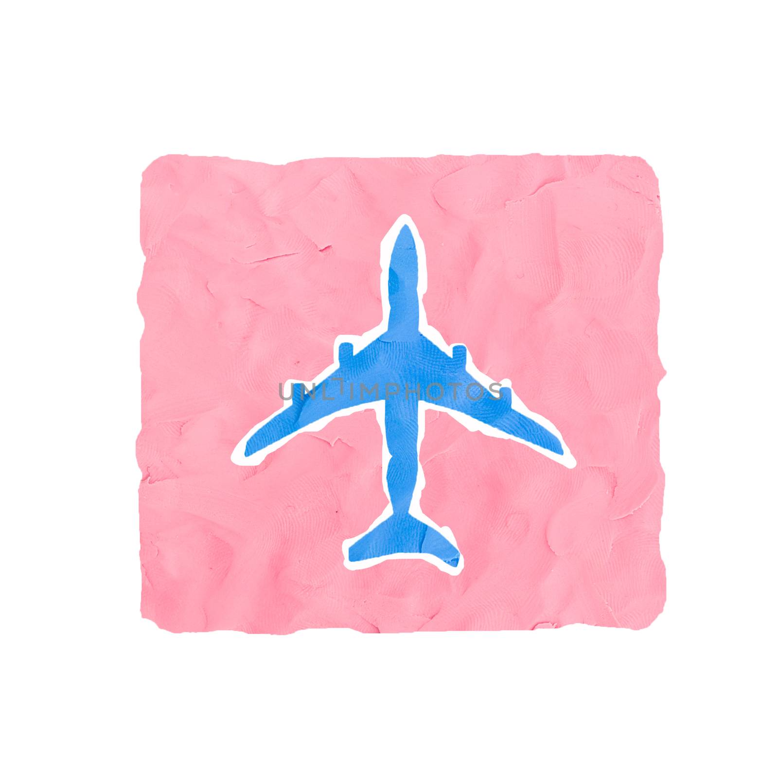 Airplane icon handmade isolated on white background by tisskananat
