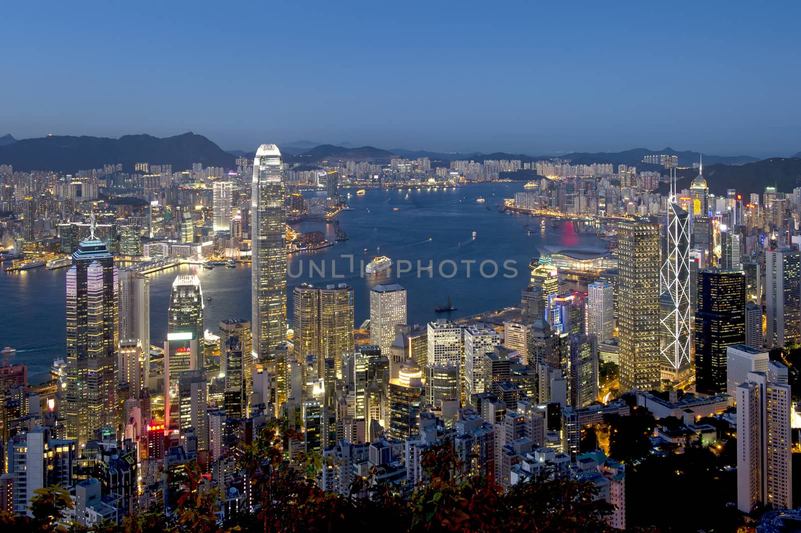 Hong Kong city at night by think4photop