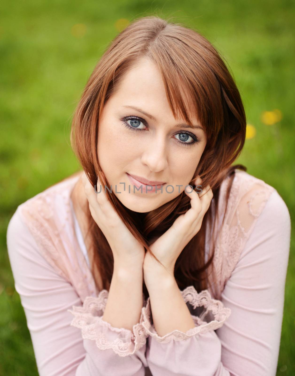 Spring portrait of beautiful caucasian girl