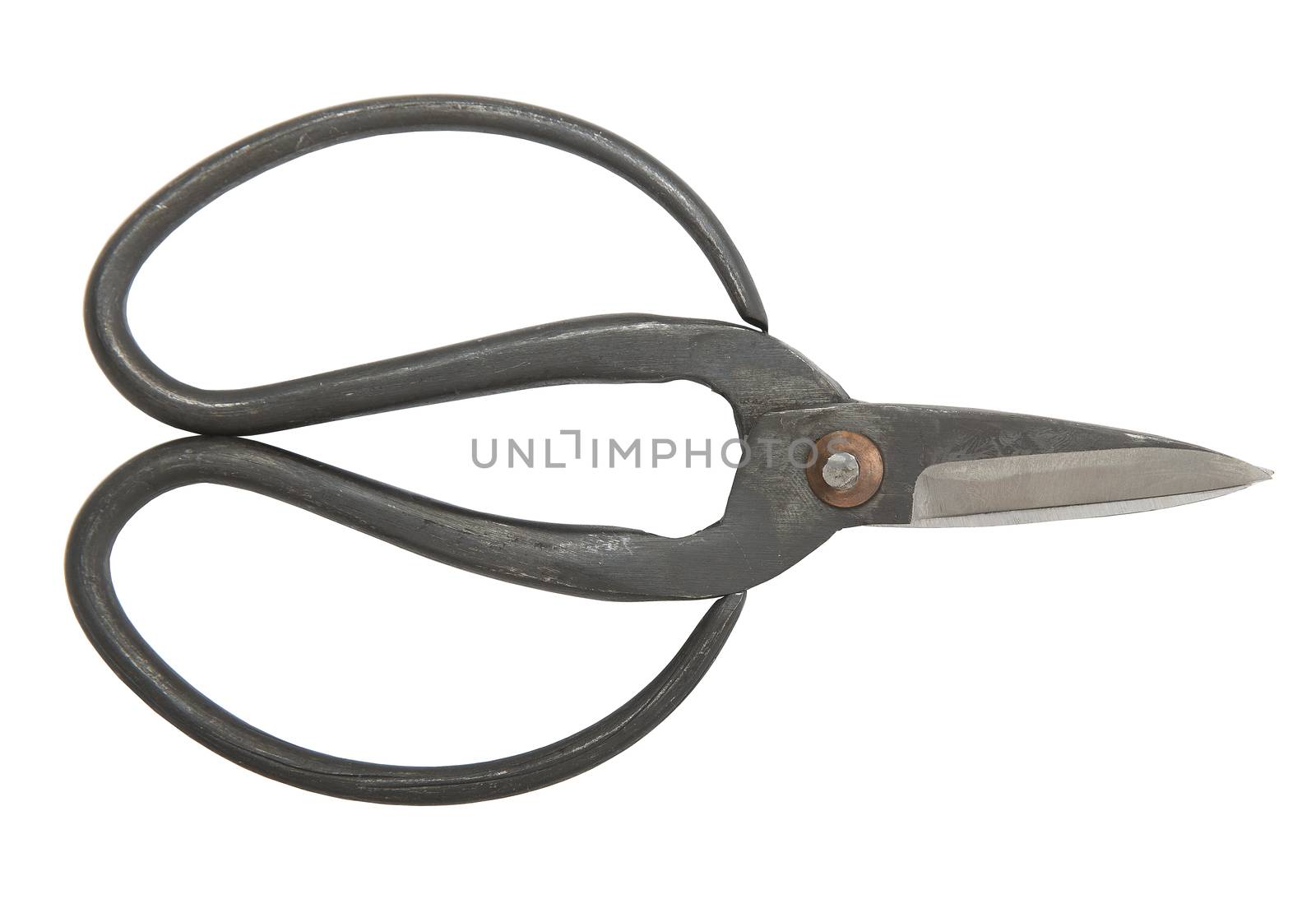 Old fashioned scissor isolated on white background