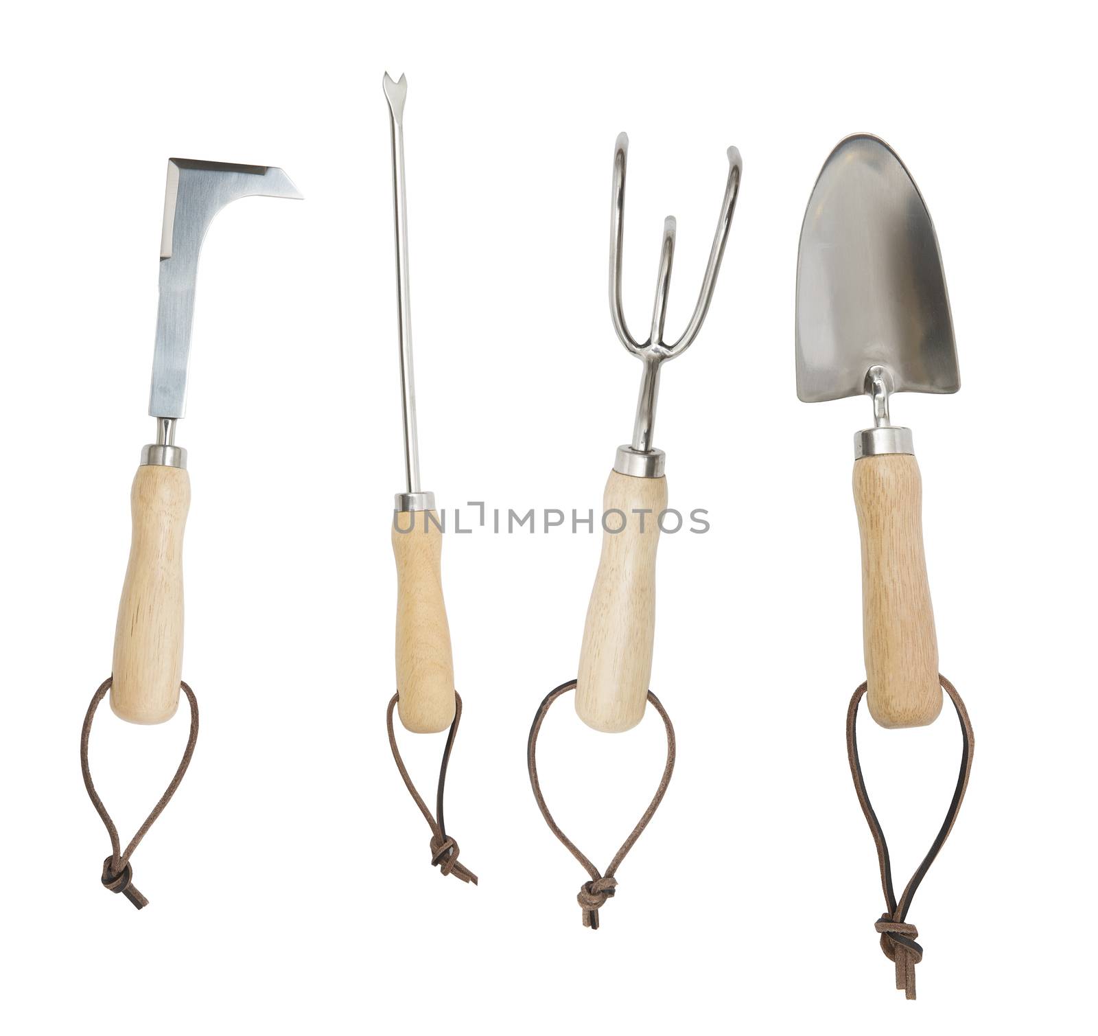Group of Gardening Tools isolated on white background