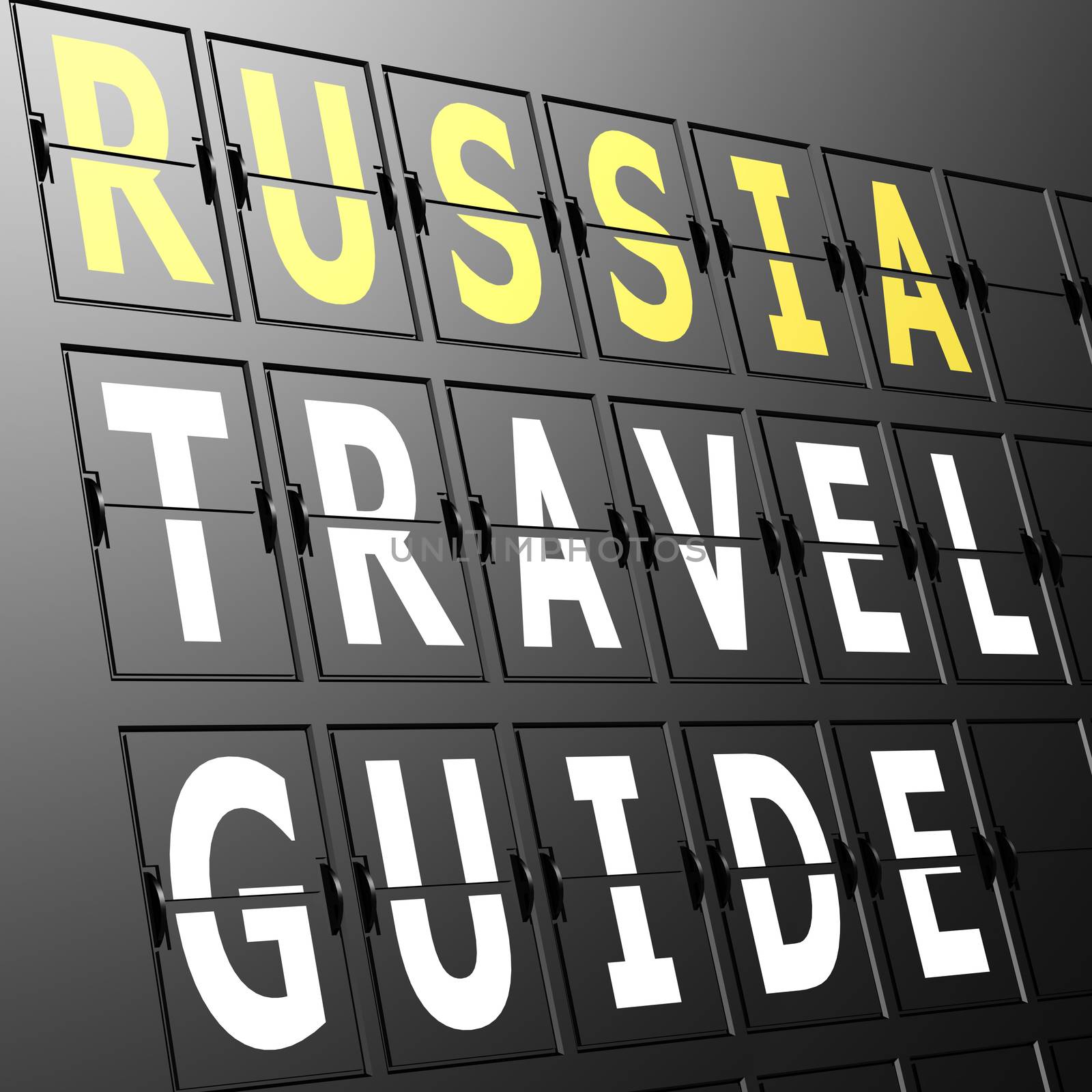 Airport display Russia travel guide by tang90246