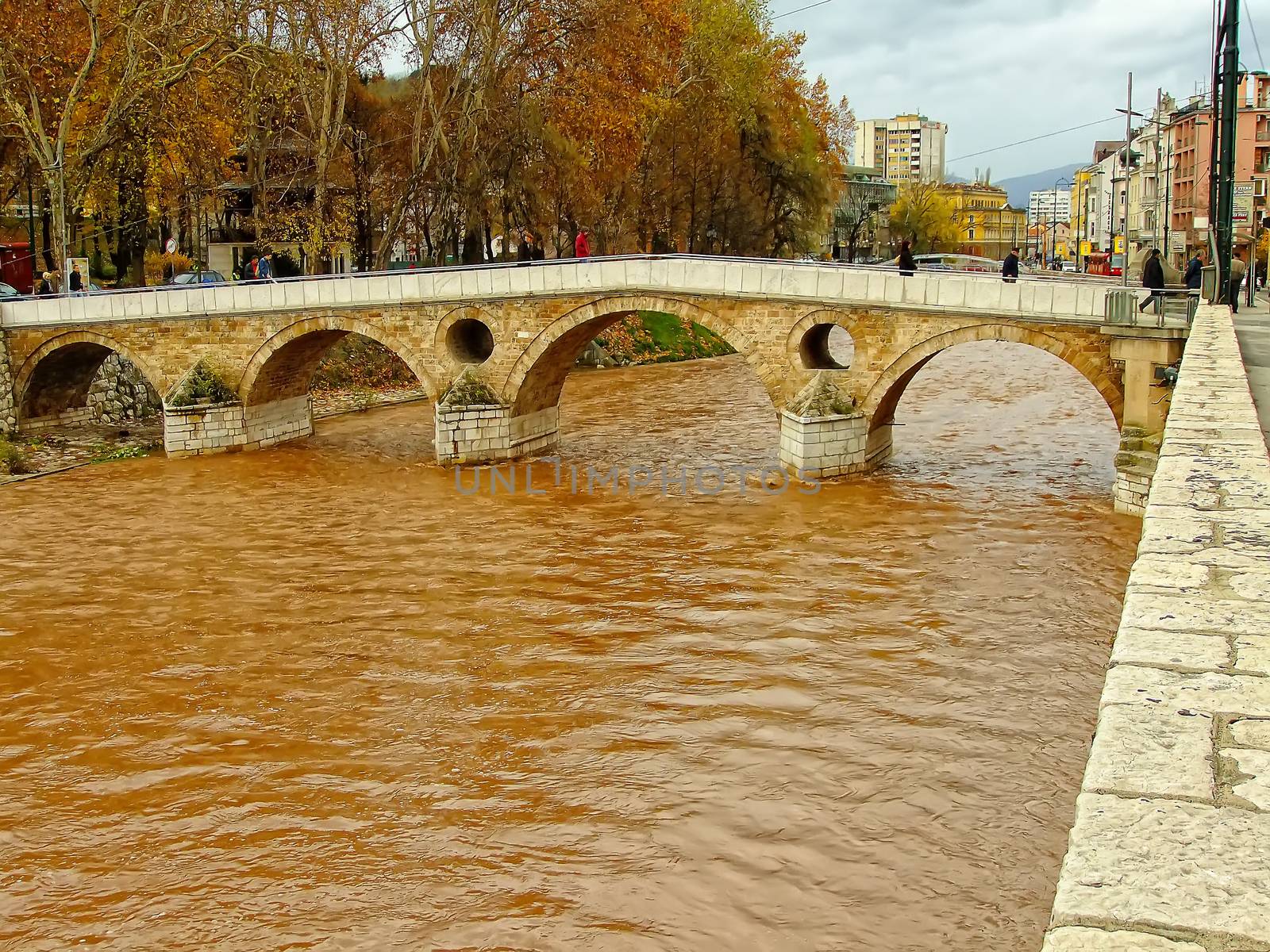 Latin Bridge on Miljacko river, Sarajevo, Bosnia and Herzegovina