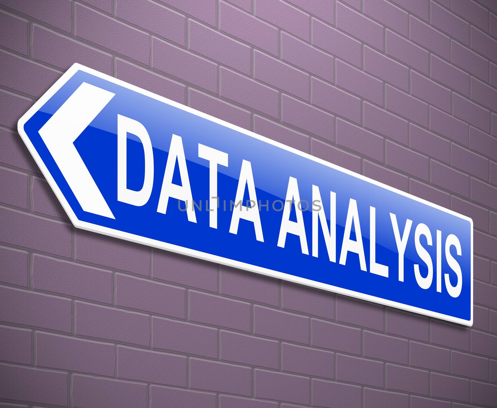 Illustration depicting a sign with a data analysis concept.