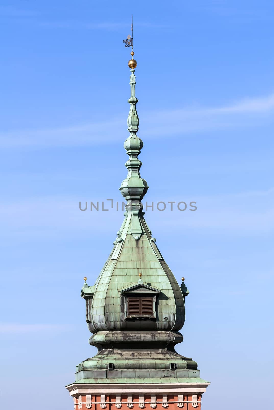 Royal Castle tower in Warsaw Old Town, Poland.