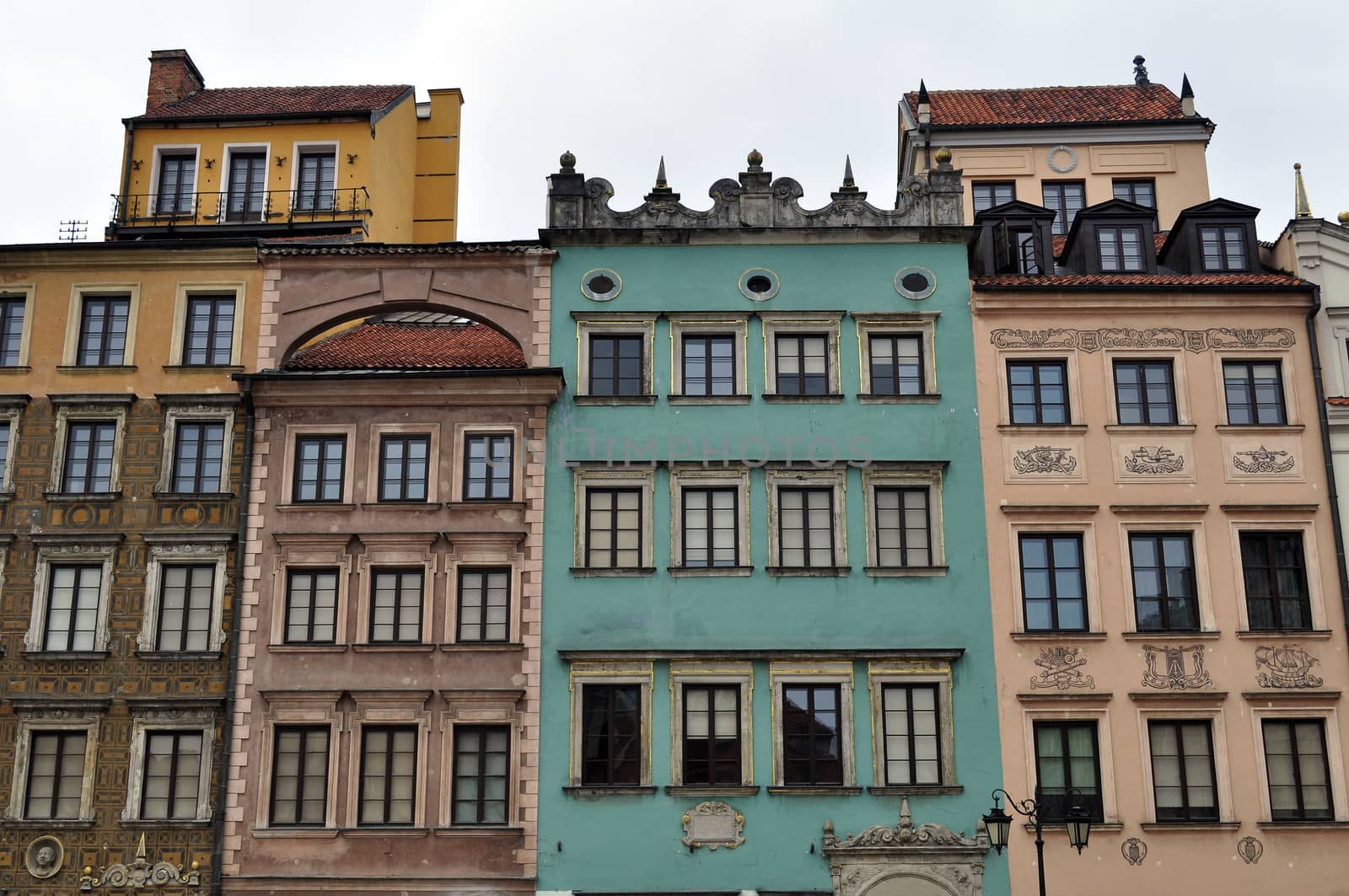 Buildings in the Old Town of Warsaw, Poland.