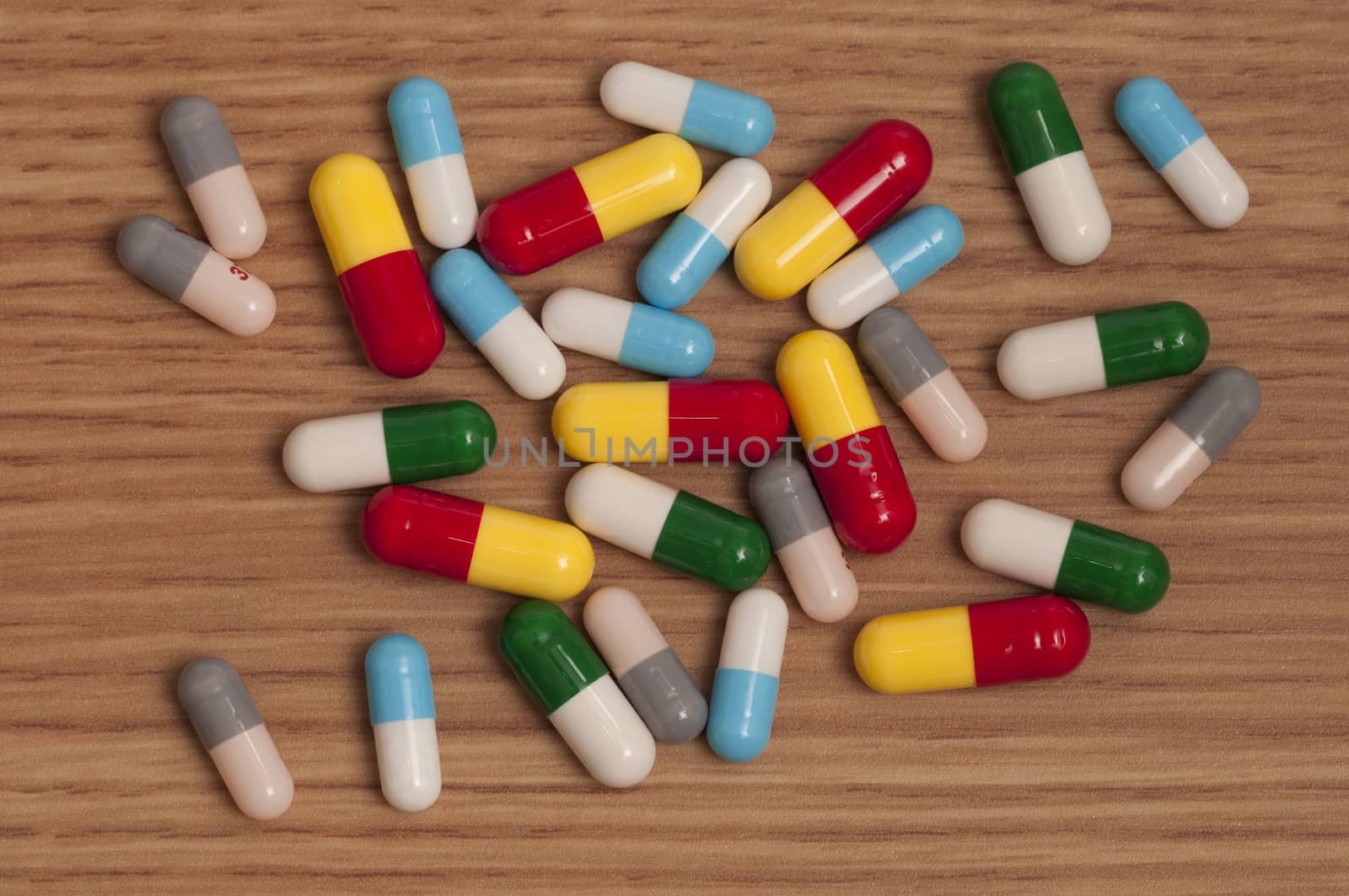 Some pills and capsules on the table