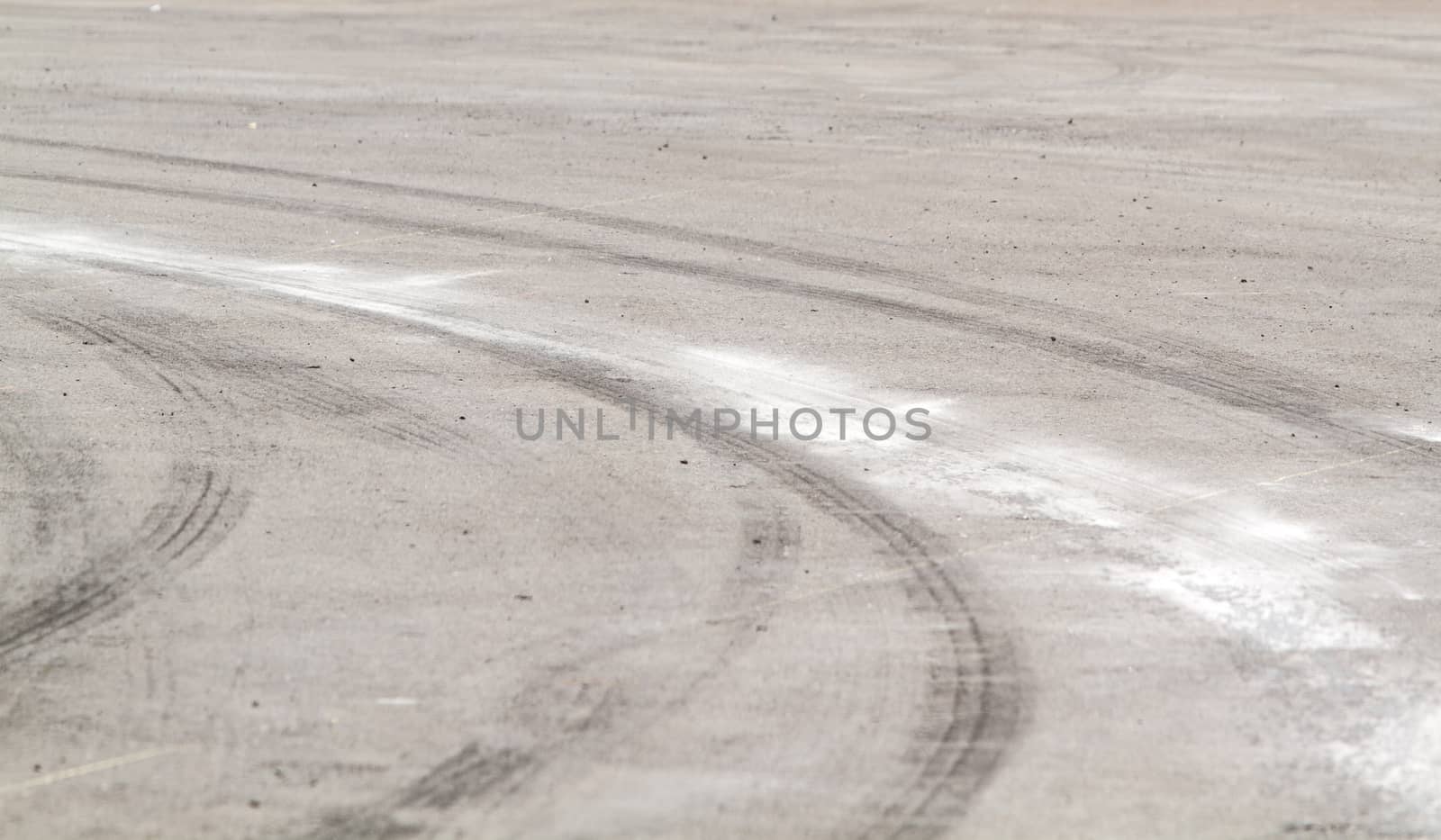 Tire marks on road track for background