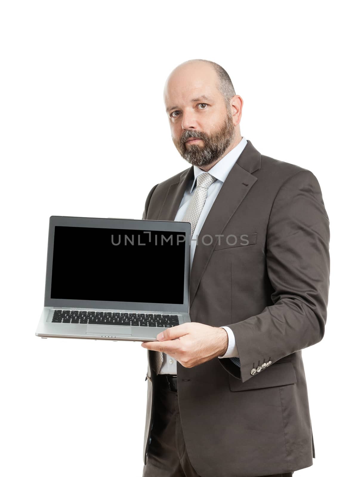 A handsome business man and his notebook