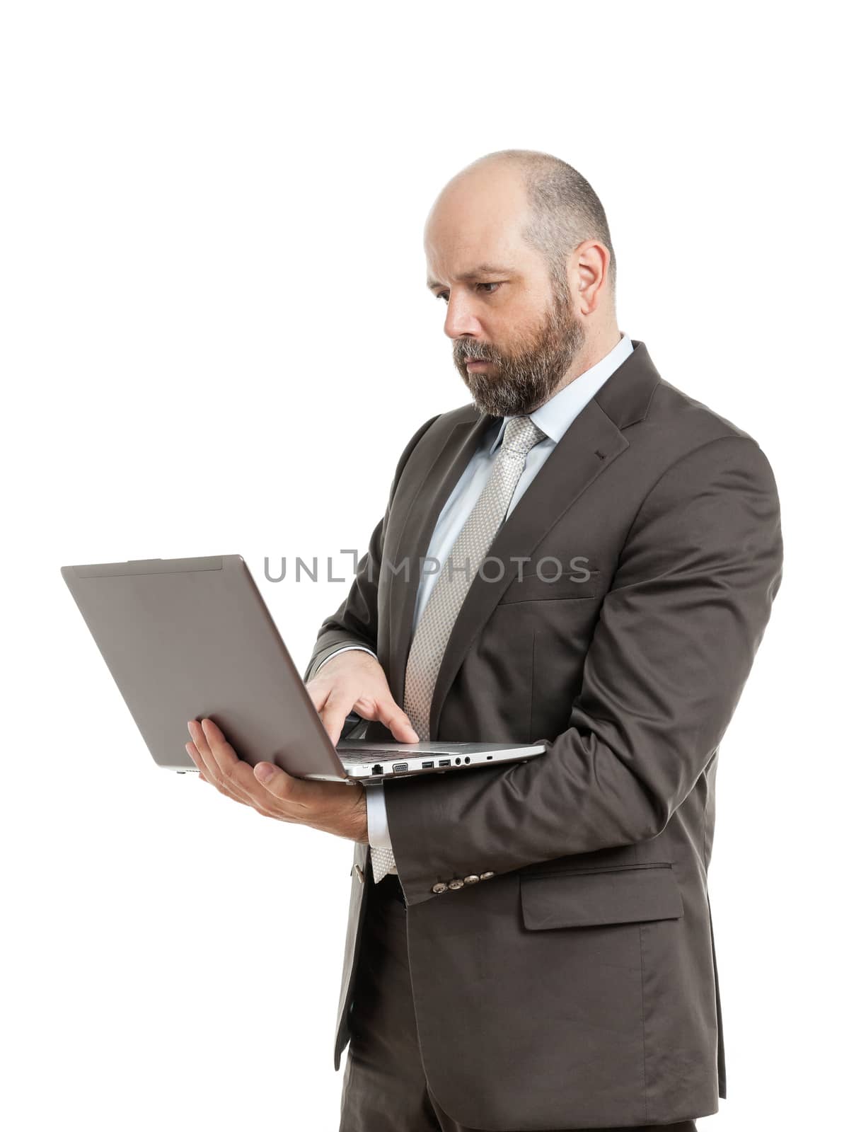 A handsome business man and his notebook