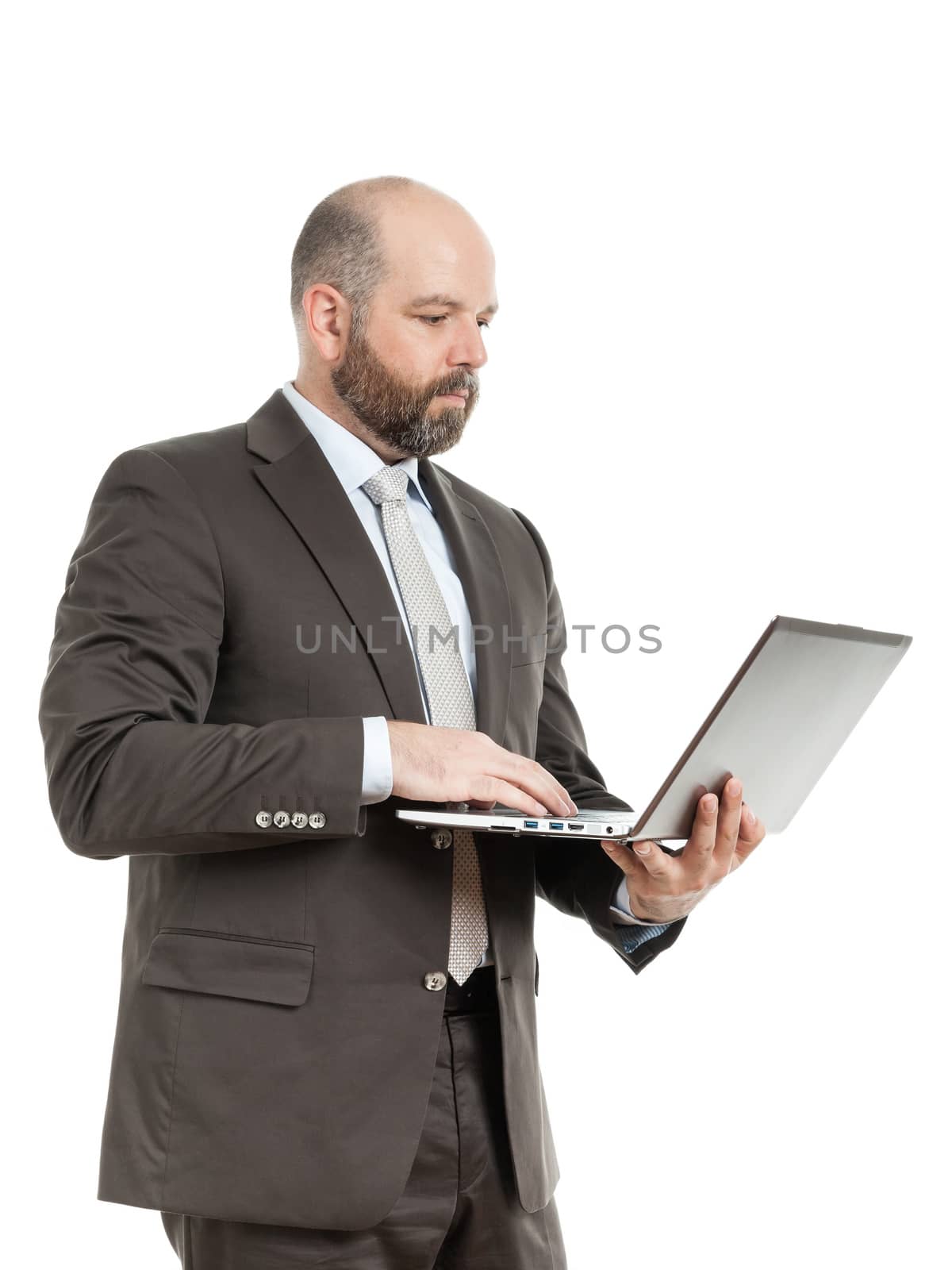 A handsome business man and his notebook
