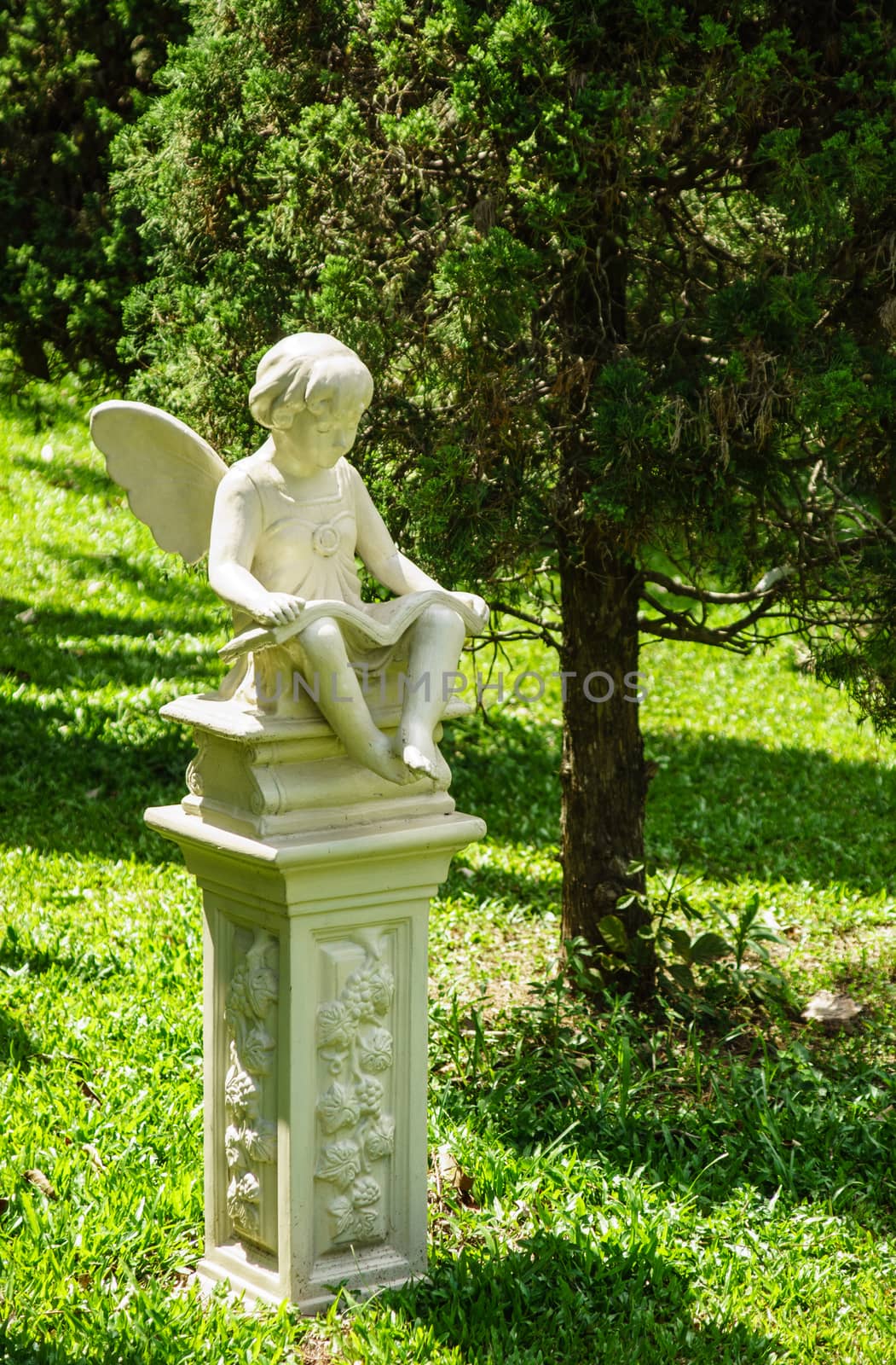 angel in garden by nattapatt