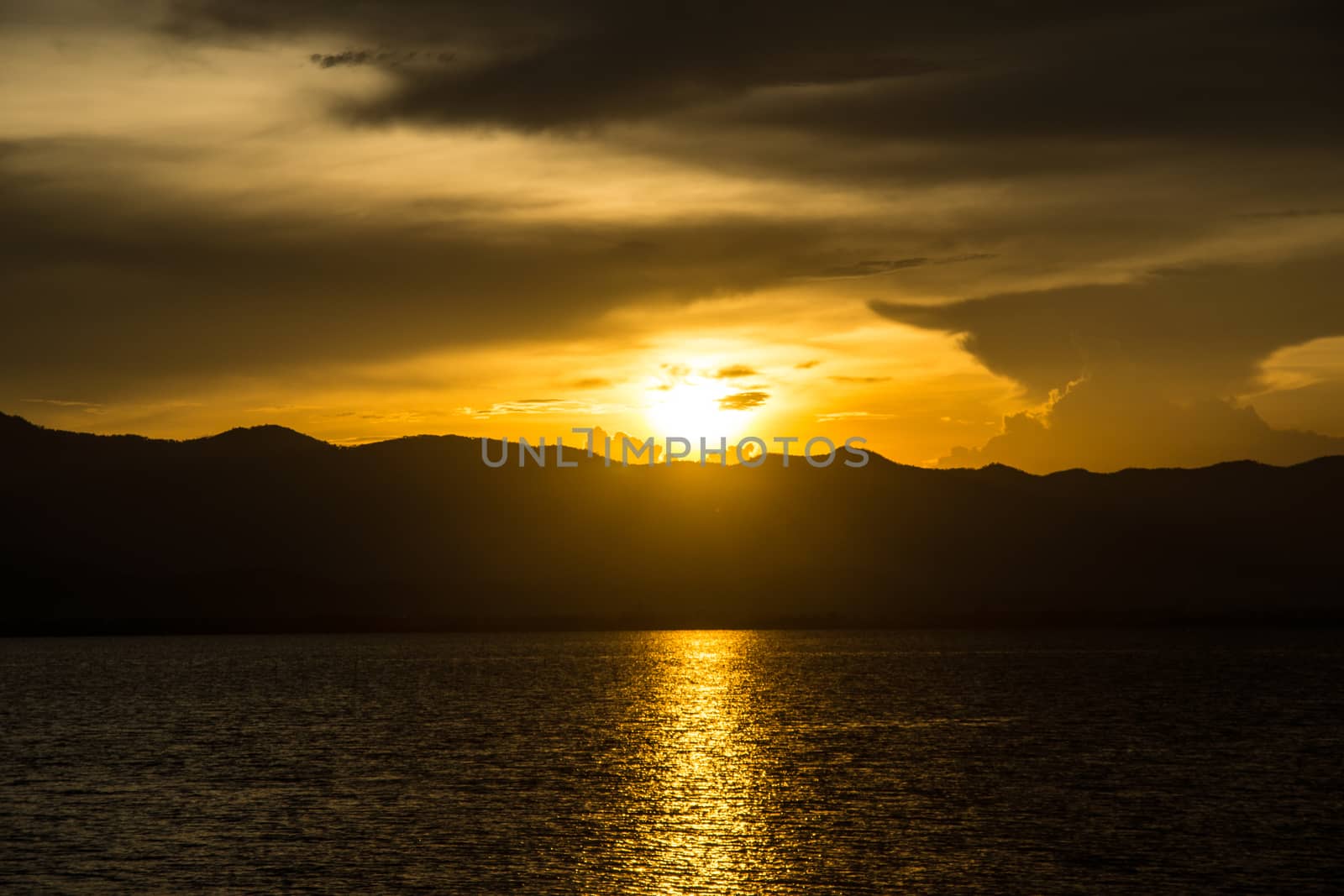 sunset at Phayao,Thailand