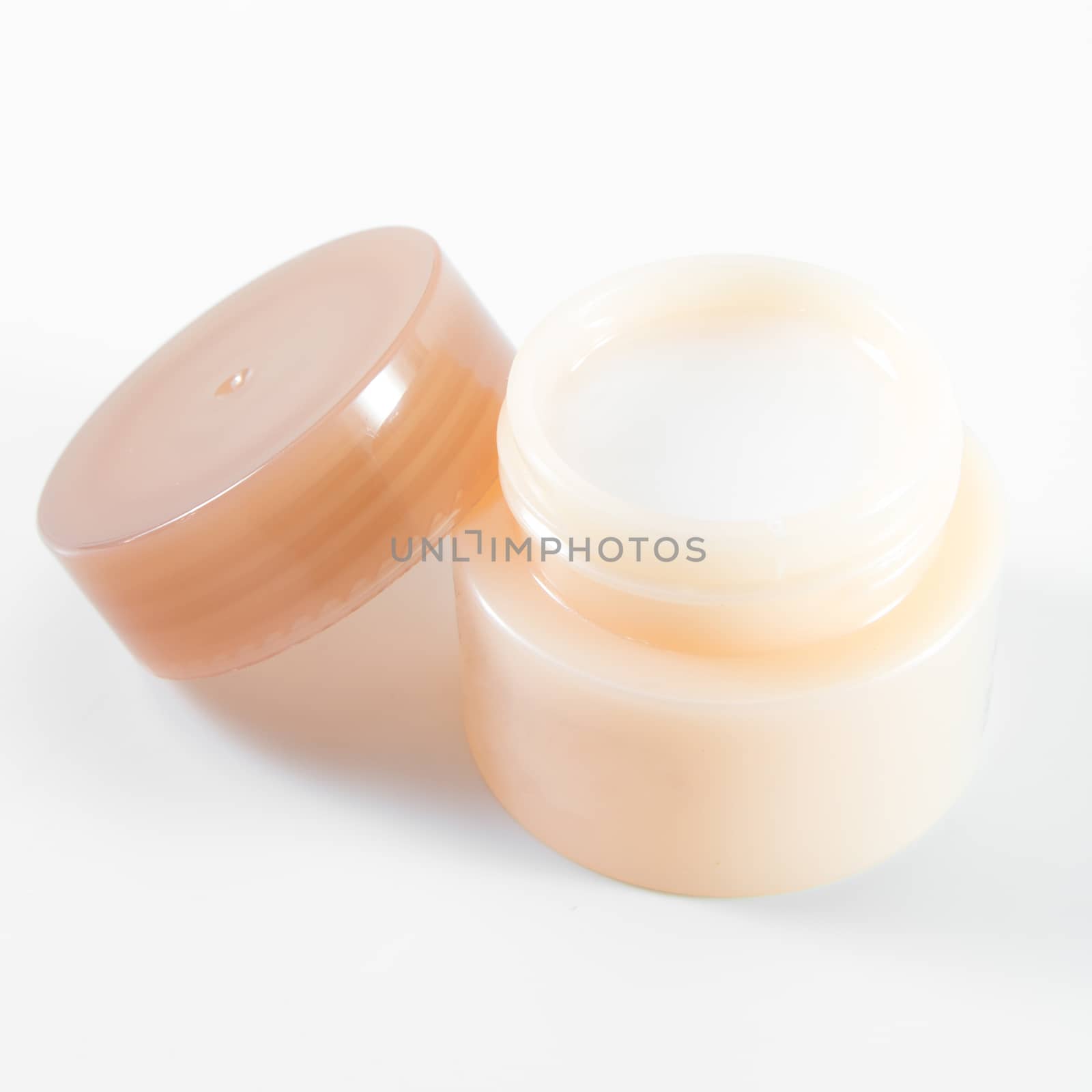 Cosmetics bottles isolated on white background