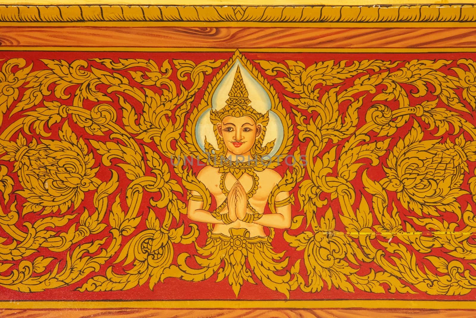 detail of thai pattern at temple hall,Chiangrai,Thailand