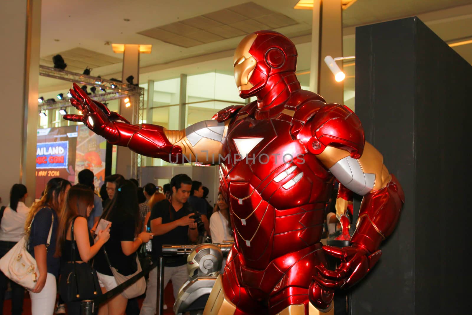 BANGKOK - MAY. 11: An Iron Man model in Thailand Comic Con 2014 on May 11, 2014 at Siam Paragon, Bangkok, Thailand.