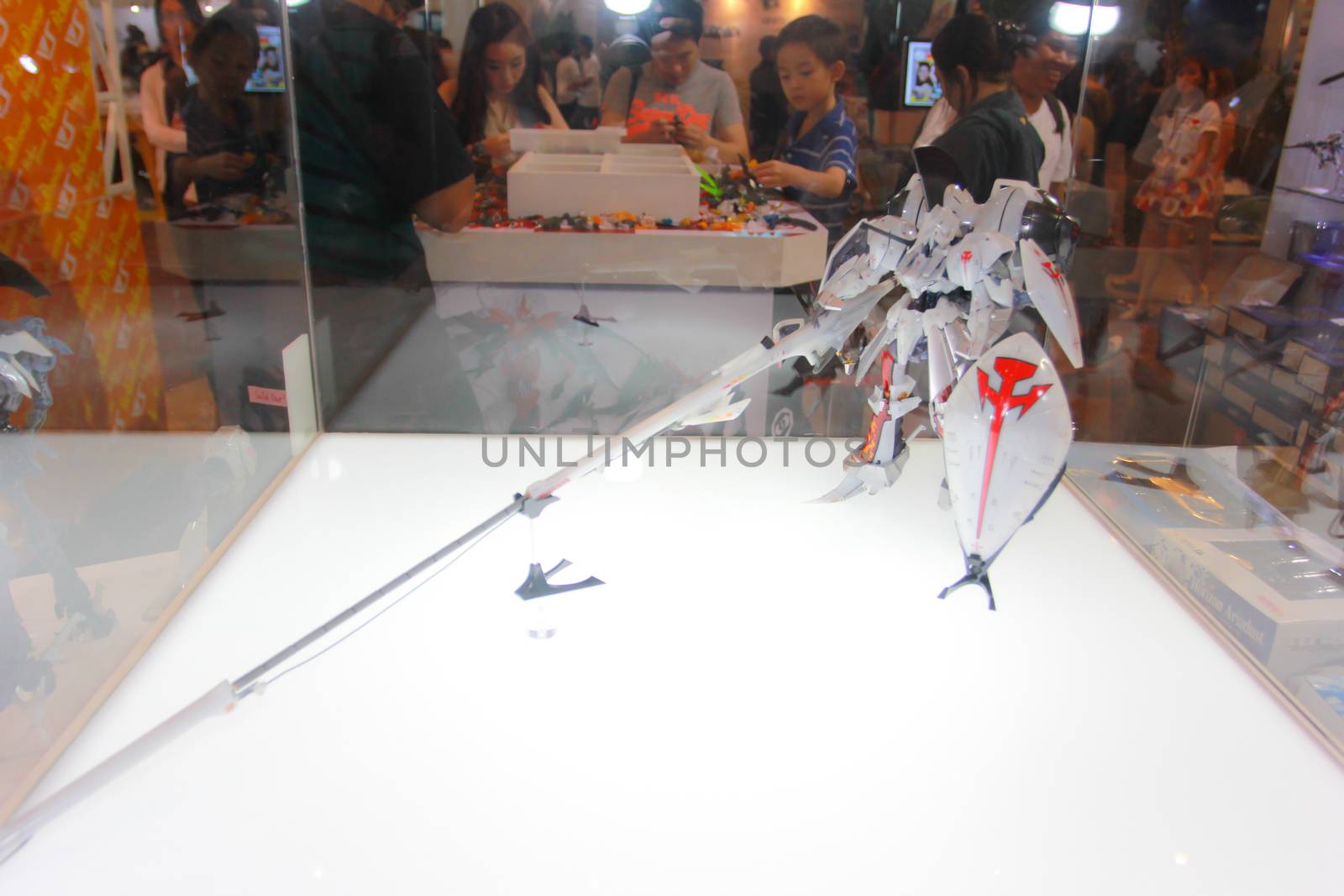 BANGKOK - MAY. 11: A Gundam model in Thailand Comic Con 2014 on May 11, 2014 at Siam Paragon, Bangkok, Thailand.