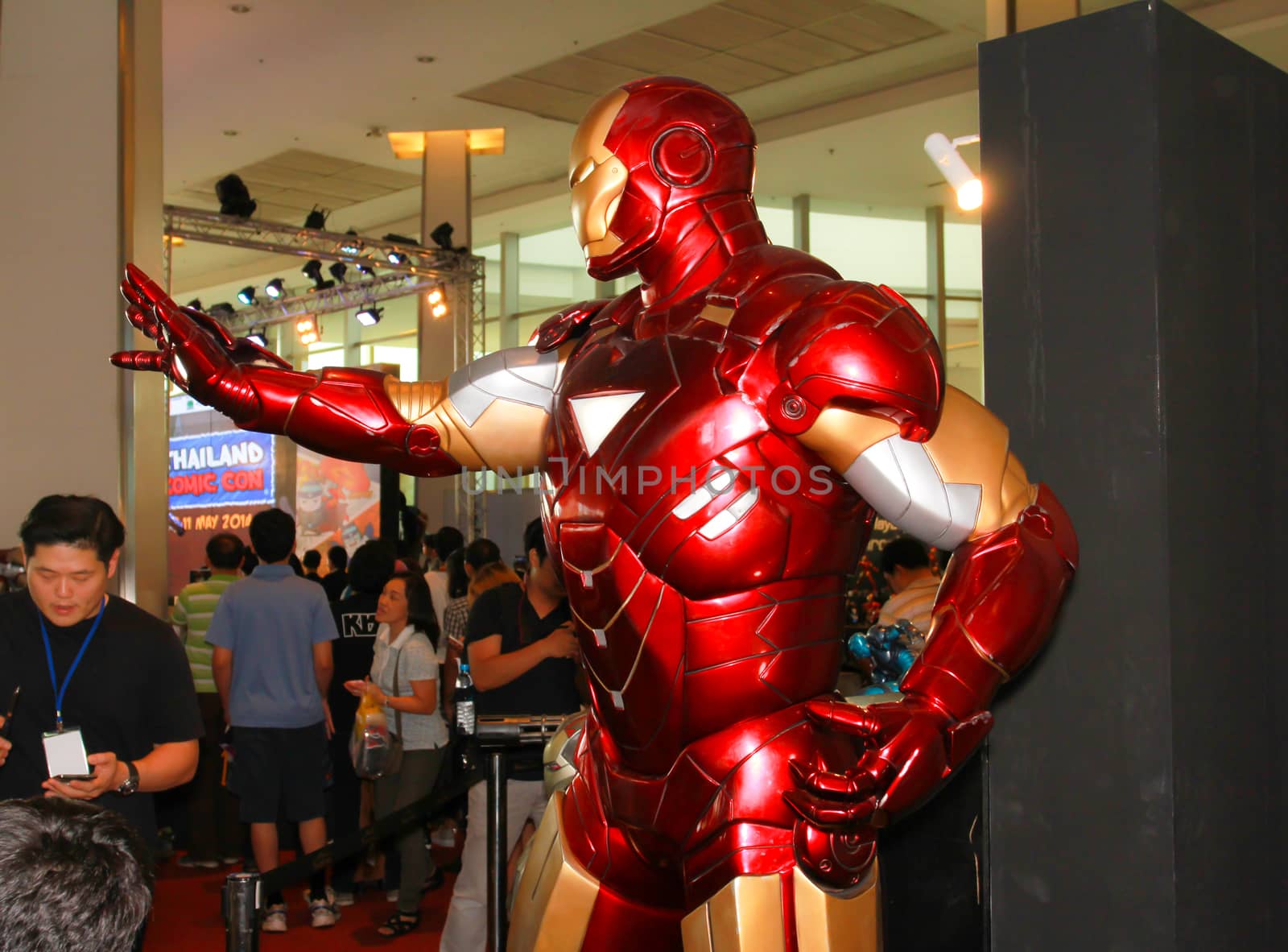 BANGKOK - MAY. 11: An Iron Man model in Thailand Comic Con 2014 on May 11, 2014 at Siam Paragon, Bangkok, Thailand.