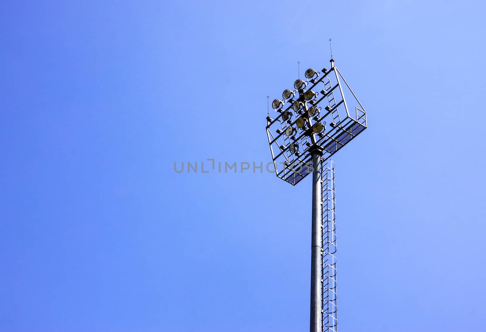 stadium sport light among blue sky