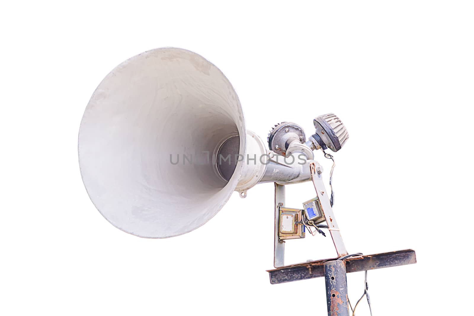 Old loudspeaker isolated by NuwatPhoto