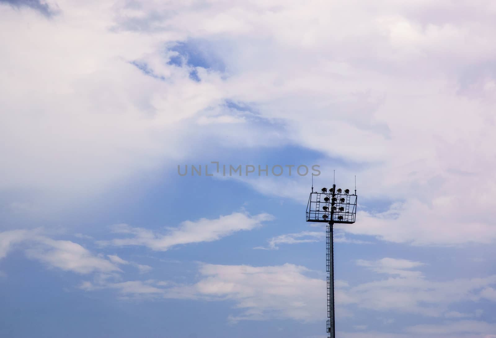 stadium sport light among blue sky