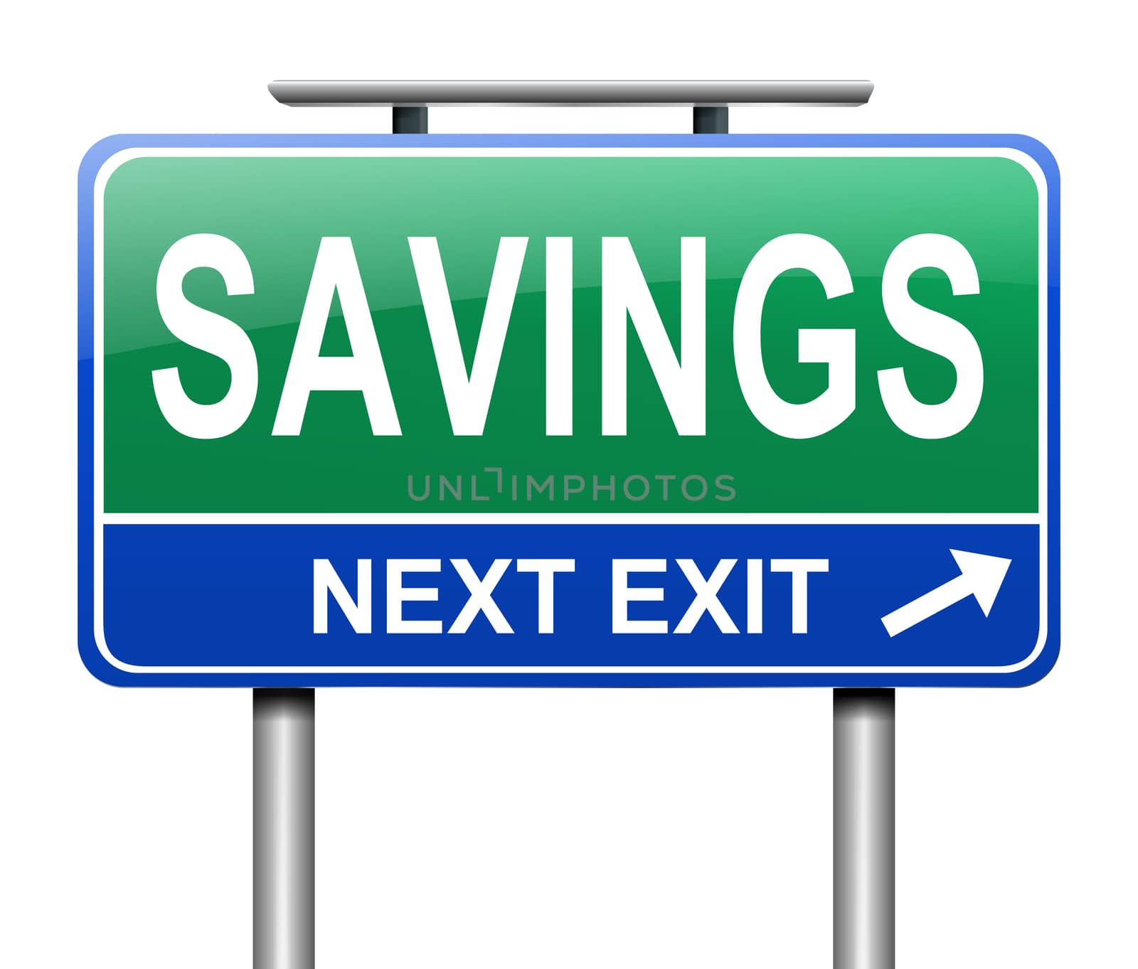 Illustration depicting a sign with a savings concept.