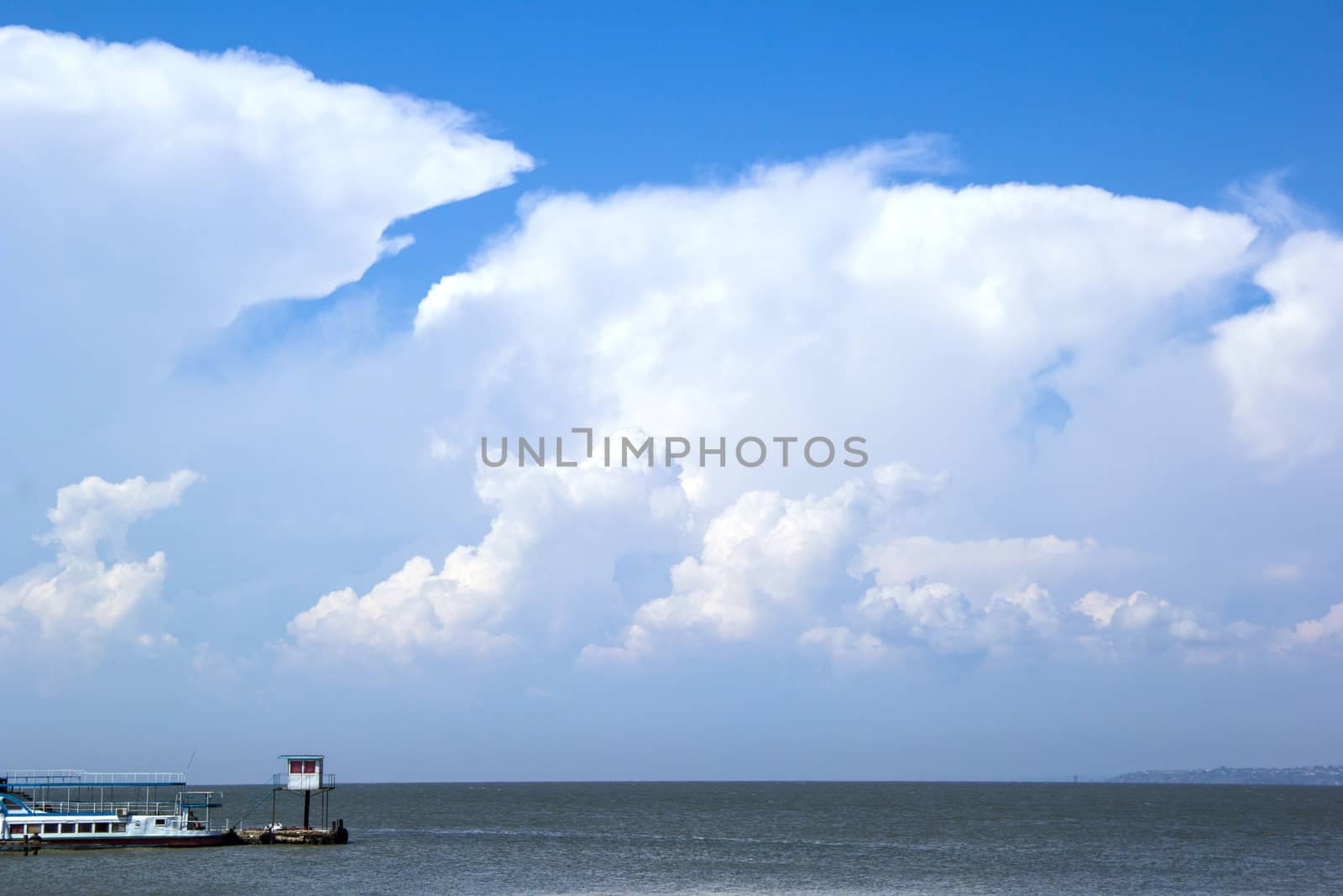 landscape with river, sky and clouds