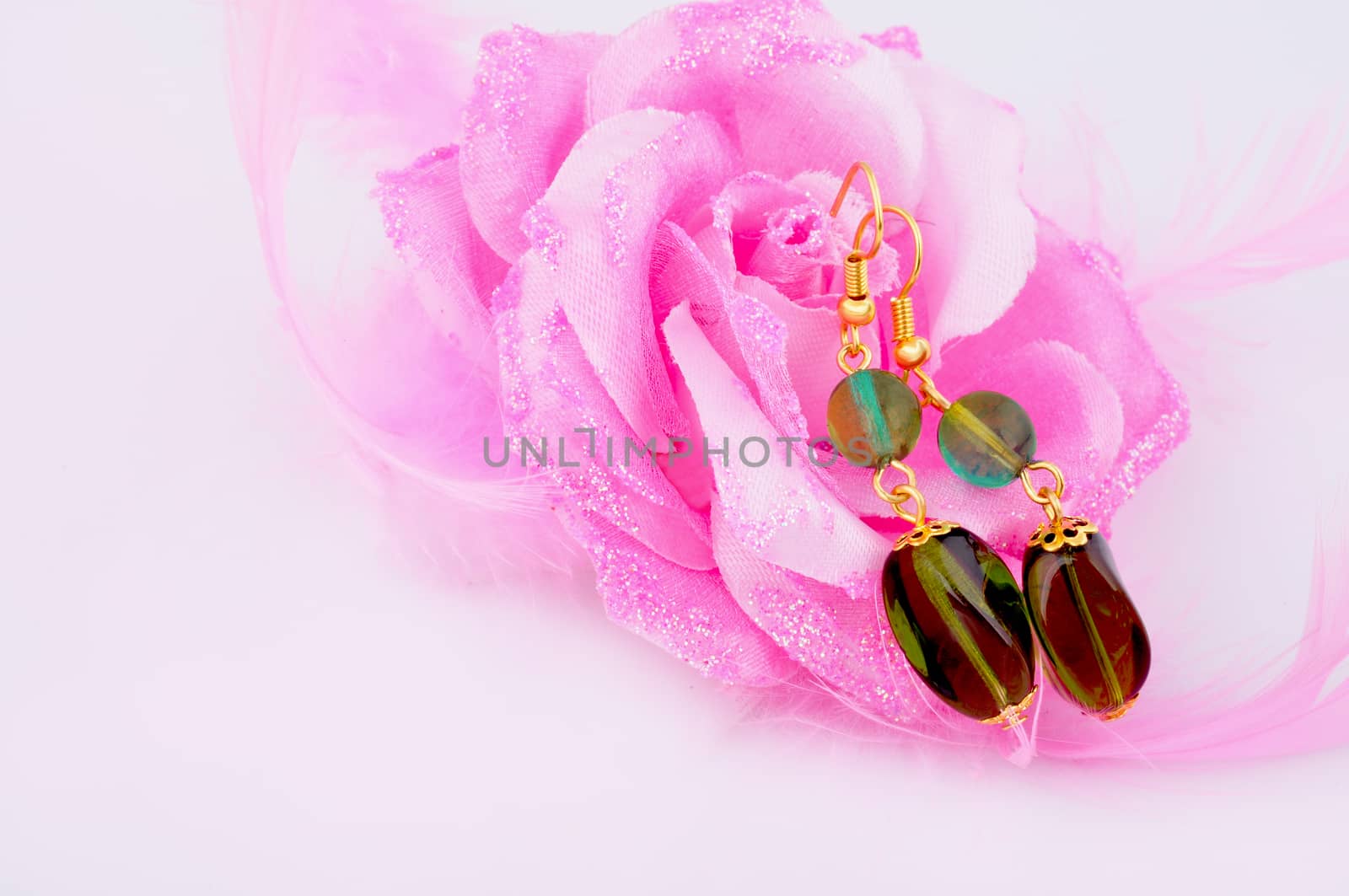 earring in pink rose by Nikola30