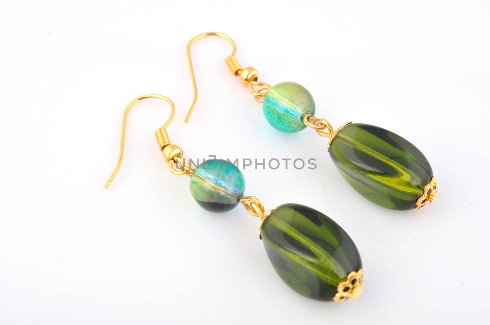 Earrings with green jewelry by Nikola30