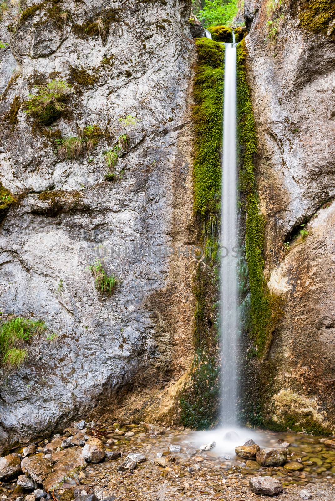 waterfall and rocks