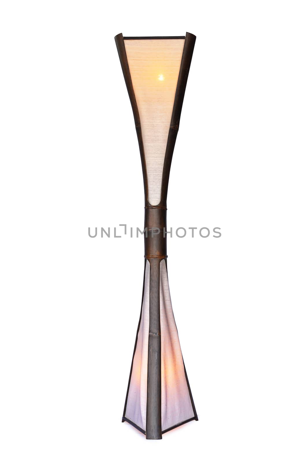 Bamboo lamp isolated by NuwatPhoto