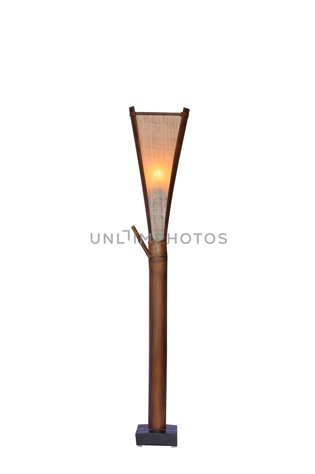 Bamboo lamp isolated by NuwatPhoto
