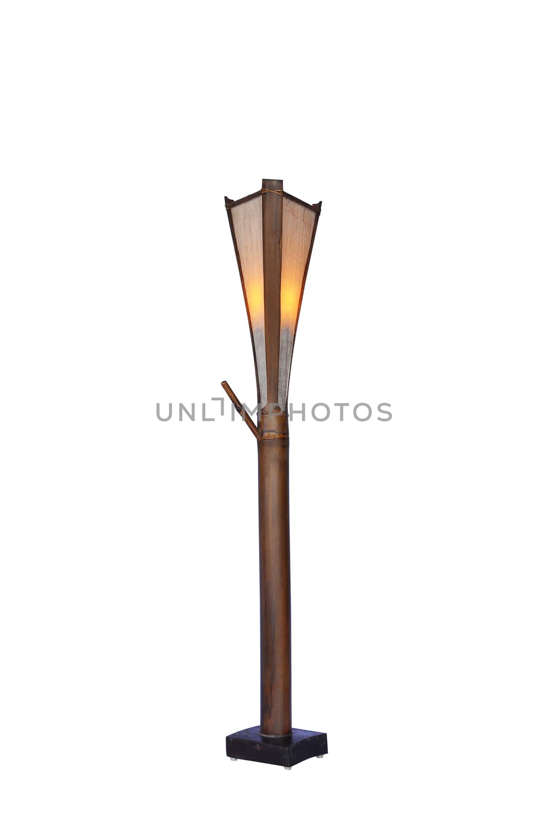 Bamboo lamp isolated by NuwatPhoto