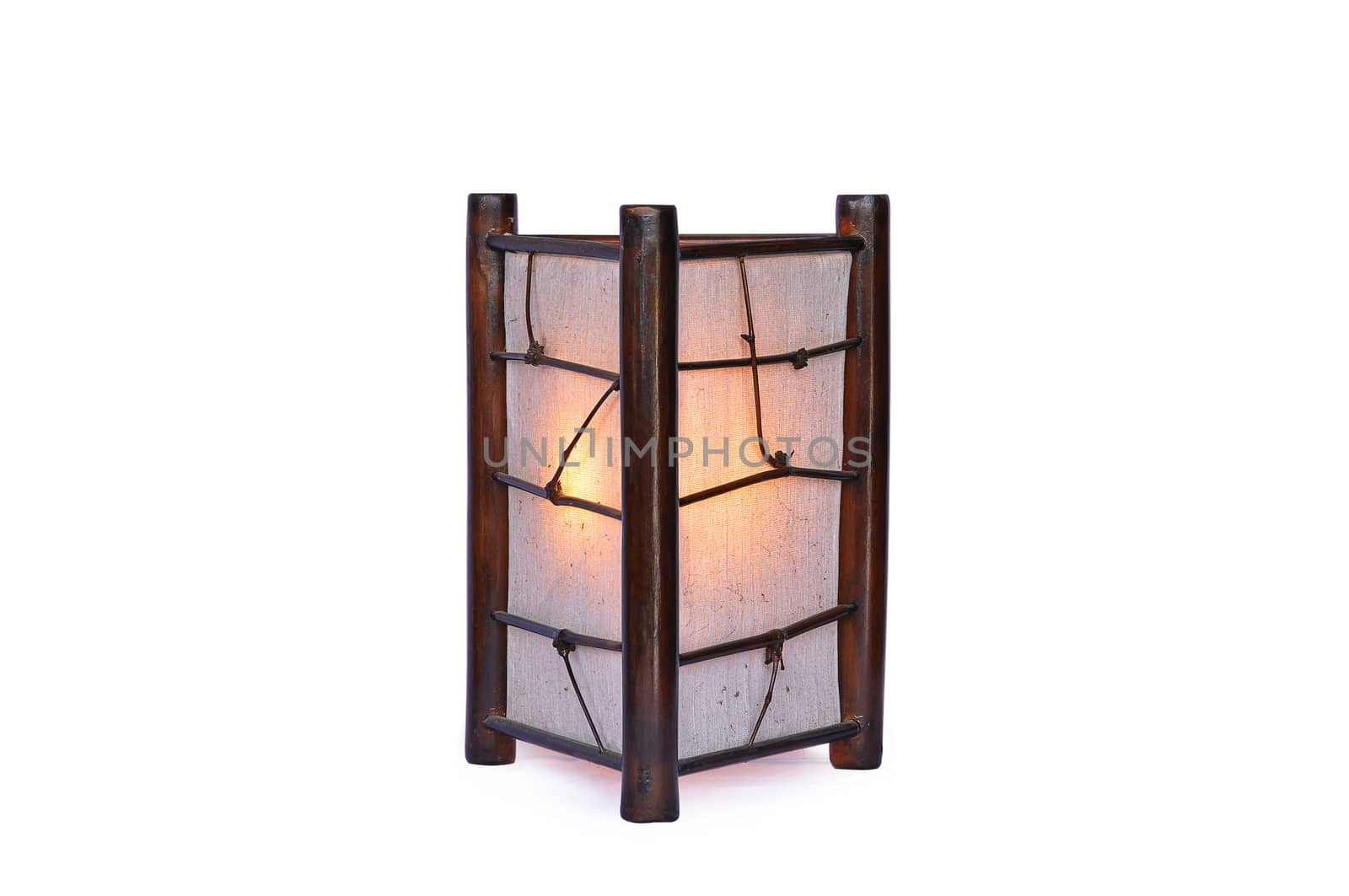 Bamboo lamp isolated by NuwatPhoto