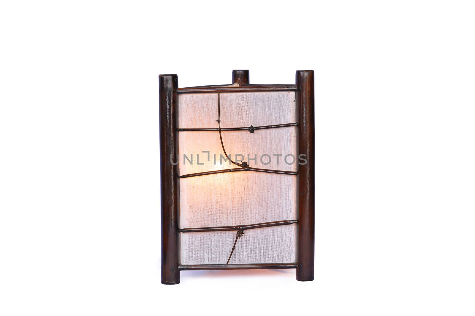 Bamboo lamp isolated by NuwatPhoto