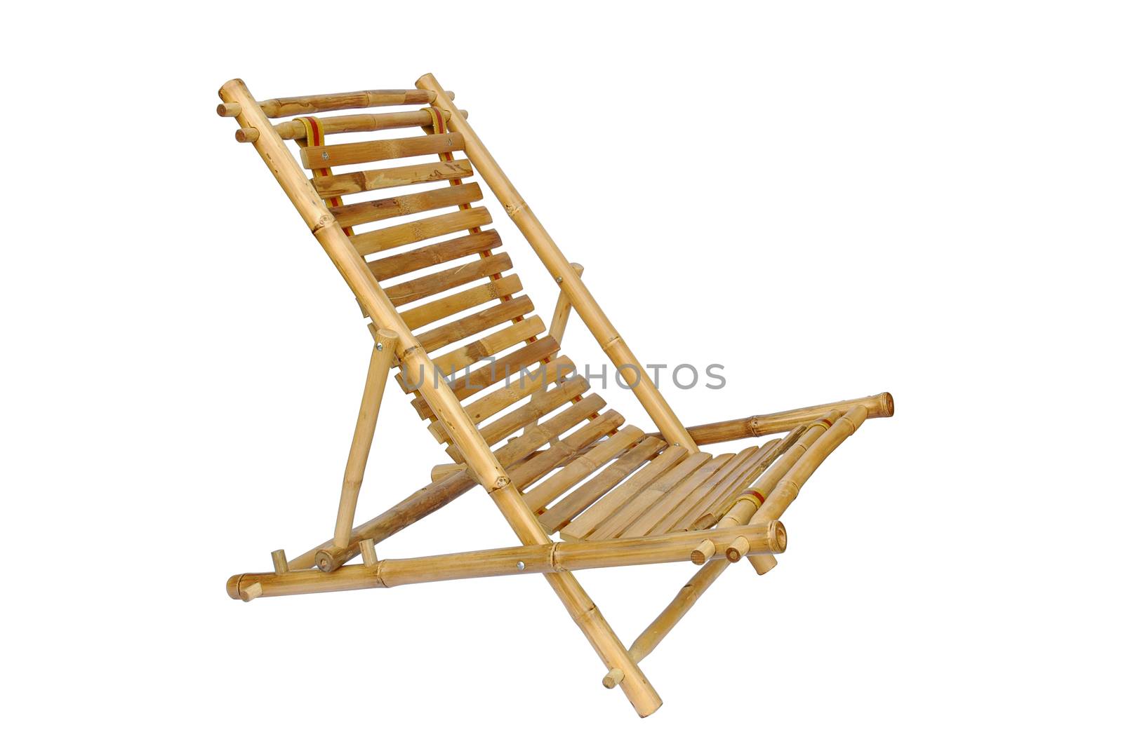 Bamboo lounge chair isolated  by NuwatPhoto