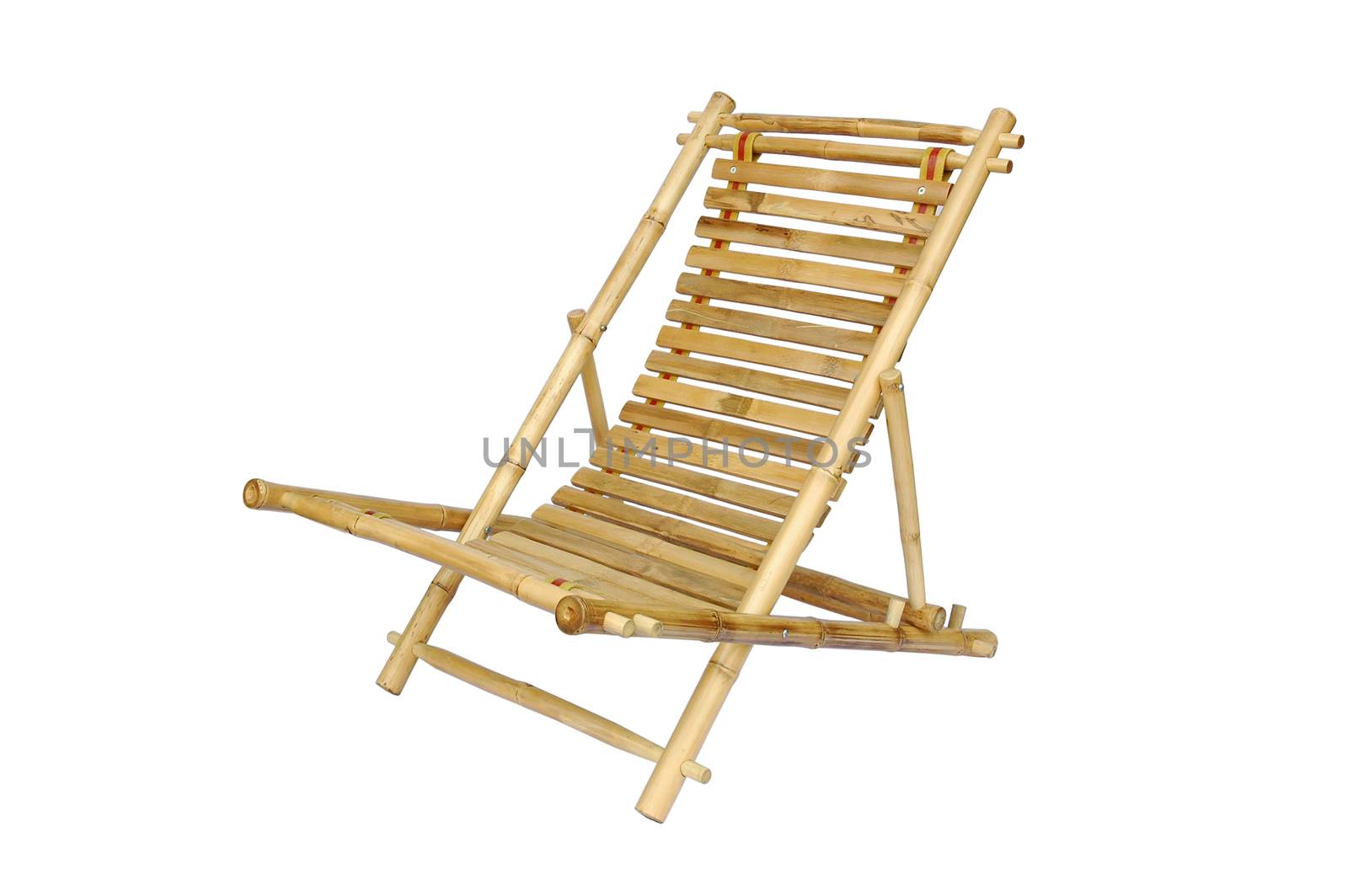 Bamboo lounge chair isolated  by NuwatPhoto