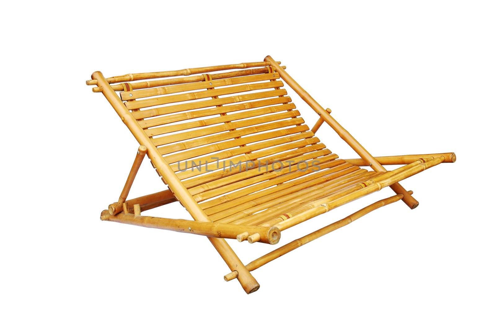 Bamboo lounge chair isolated  by NuwatPhoto