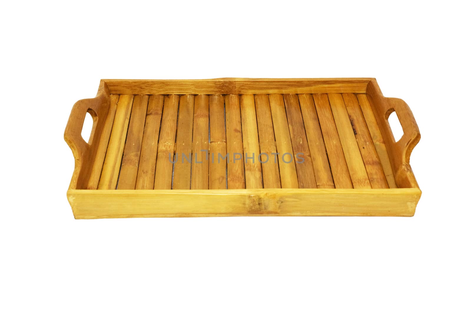 Bamboo tray isolated on white background