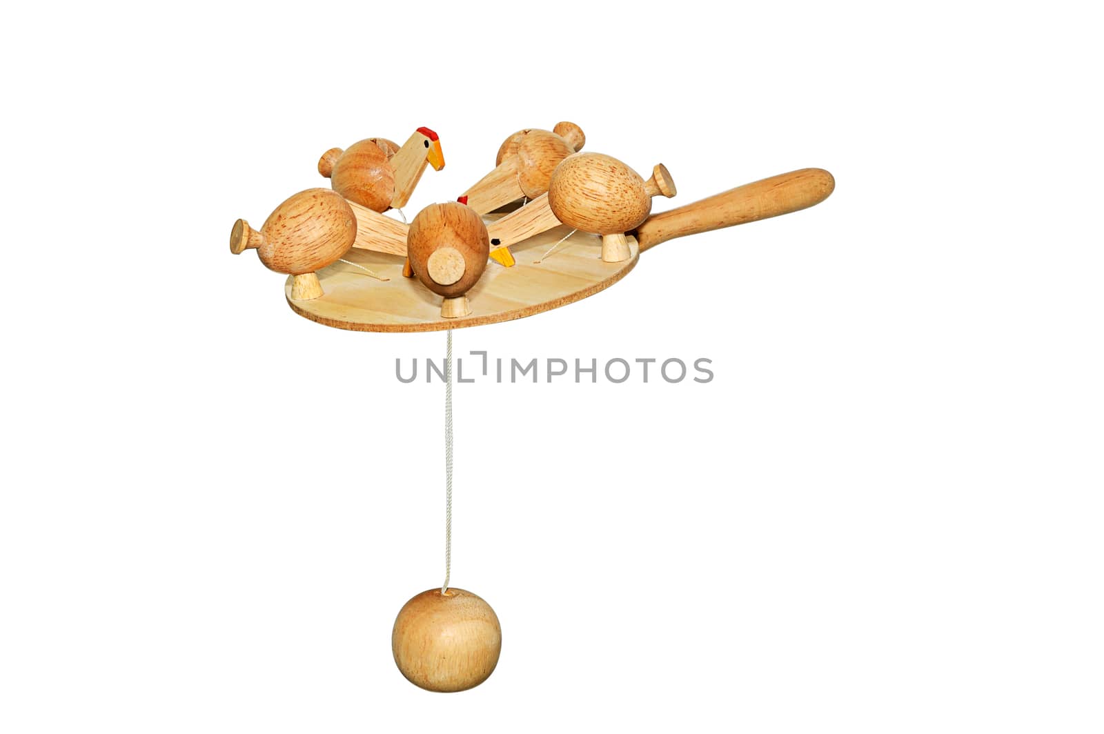 Wood toys isolated on white background form northern thailand