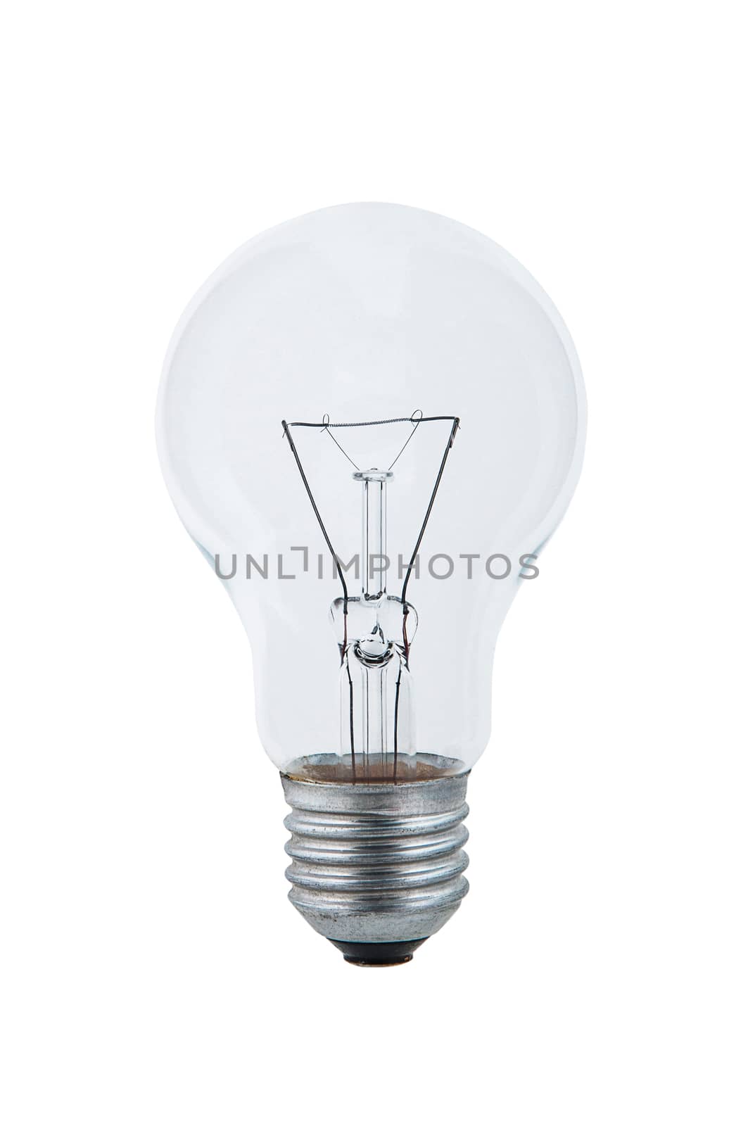 Light bulb isolated on white background with the clipping path